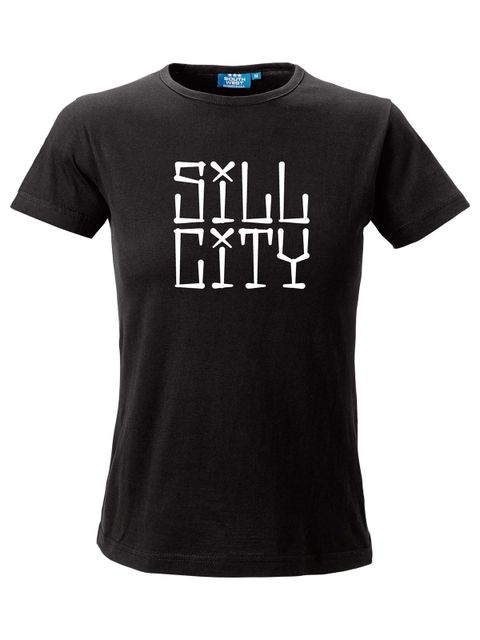 T-shirt Woman, Black - Sill City Text (big logo)